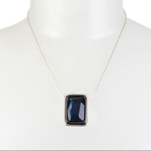 Robert Lee Morris Soho Silver Tone Geometric Blue Stone Necklaces